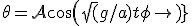 \theta = \mathcal{A} cos(\sqrt (g/a) t + \phi 