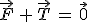 \vec{F}\,+\,\vec{T}\,=\,\vec{0}