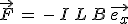 \vec{F}\,=\,-\,I\,L\,B\,\vec{e_x}