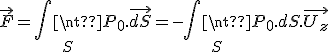 \vec{F} = \iint_S P_0.\vec{dS} = -\iint_S P_0.dS.\vec{U_z}