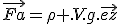\vec{Fa}=\rho .V.g.\vec{ez}