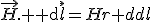 \vec{H}.{\rm d}\vec{l}=H{rm d}l