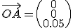 \vec{OA}=\begin{pmatrix}0\\0\\0.05\end{pmatrix}