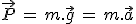 \vec{P}\,=\,m.\vec{g}\,=\,m.\vec{a}