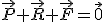 \vec{P}+\vec{R}+\vec{F}=\vec{0}