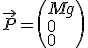 \vec{P}=\left(\begin{array}{l}Mg\\0\\0\end{array}\right)