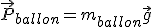 \vec{P}_{ballon}=m_{ballon}\vec{g}