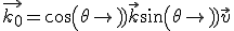 \vec{k_0} = cos(\theta)\vec{k} + sin(\theta)\vec{v}