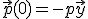 \vec{p}(0) = -p\vec{y}