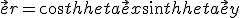 \vec er=cos\theta \vec ex + sin\theta \vec ey