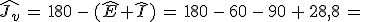 \widehat{J_v}\,=\,180\,-\,(\widehat{E}+\widehat{I})\,=\,180\,-\,60\,-\,90\,+\,28,8\,=\,