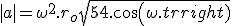 |a| = \omega ^2.r_o\sqrt{5 + 4.cos(\omega.t)}