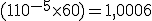  (1+10^{-5} \times 60 ) = 1, 0006 