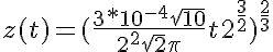  5$z(t) = (\frac{3*10^{-4}\sqrt{10}}{2^2\sqrt{2}\pi}t + 2^{\frac{3}{2}})^ {\frac{2}{3}}