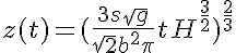  5$z(t) = (\frac{3s\sqrt{g}}{\sqrt{2}b^2\pi}t + H^{\frac{3}{2}})^ {\frac{2}{3}}