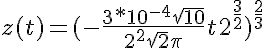  5$z(t) = (-\frac{3*10^{-4}\sqrt{10}}{2^2\sqrt{2}\pi}t + 2^{\frac{3}{2}})^ {\frac{2}{3}}