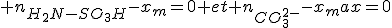  n_{H_2N-SO_3H}-x_m=0 et n_{CO_3^{2-}}-x_max=0