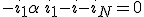 -i_1+ \alpha \, i_1 - i - i_N=0