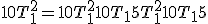 10T_1^2 = 10T_1^2 + 10T_1 + 5T_1^2 + 10T_1 + 5