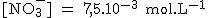 2$\rm~[NO_3^-]~=~7,5.10^{-3}~mol.L^{-1}