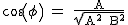 2$\textrm cos(\phi) = \frac{A}{\sqrt{A^{2}+B^{2}}}