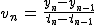 2$v_n\,=\,\frac{y_{n}-y_{n-1}}{t_{n}-t_{n-1}}