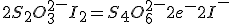 2 S_2O_3^2^- +I_2=S_4O_6^2^- + 2e^- +2I^-