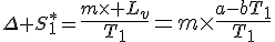 3$\Delta S^*_1={4$\fr{m\times L_v}{T_1}=m\times\fr{a-bT_1}{T_1