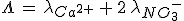 3$\Lambda\,=\,\lambda_{Ca^{2+}}\,+\,2\,\lambda_{NO_3^-}
