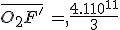 3$\bar{O_2F^'}\,=\,\frac{4.10^{-1}}{3}