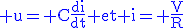 3$\blue\textrm u= C\frac{di}{dt} et i= \frac{V}{R}