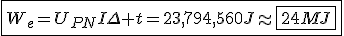 3$\fbox{W_e=U_{PN}I\Delta t=23,794,560J\approx\fbox{24MJ}}