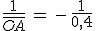 3$\frac{1}{\bar{OA}}\,=\,-\,\frac{1}{0,4}