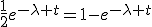 3$\frac{1}{2}e^{-\lambda t}=1-e^{-\lambda t}