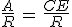 3$\frac{A}{R}\,=\,\frac{CE}{R}