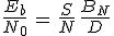 3$\frac{E_b}{N_0}\,=\,\frac{S}{N}\,\frac{B_N}{D}