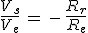 3$\frac{V_s}{V_e}\,=\,-\,\frac{R_r}{R_e}