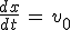 3$\frac{dx}{dt}\,=\,v_0