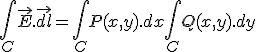 3$\int_{C} \vec{E}.\vec{dl} = \int_{C} P(x,y).dx + \int_{C} Q(x,y).dy