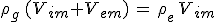 3$\rho_g\,(V_{im}+V_{em})\,=\,\rho_e\,V_{im}