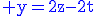 3$\rm\blue y=2z-2t