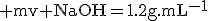 3$\rm mv NaOH=1.2g.mL^{-1}