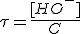3$\tau=\frac{[HO^-]}{C}