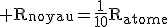 3$\textrm R_{noyau}=\frac{1}{10}R_{atome}