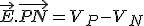 3$\vec{E}.\vec{PN}=V_P-V_N