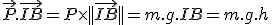 3$\vec{P}.\vec{IB}~=~P\times~||\vec{IB}||~=~m.g.IB~=~m.g.h