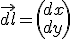 3$\vec{dl} = \(dx\\dy\)