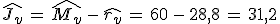 3$\widehat{J_v}\,=\,\widehat{M_v}\,-\,\widehat{r_v}\,=\,60\,-\,28,8\,=\,31,2