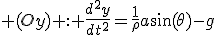3$ (Oy) : \frac{d^2y}{dt^2}=\frac{1}{\rho}a\sin(\theta)-g