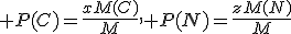 3$ P(C)=\frac{xM(C)}{M}, P(N)=\frac{zM(N)}{M}